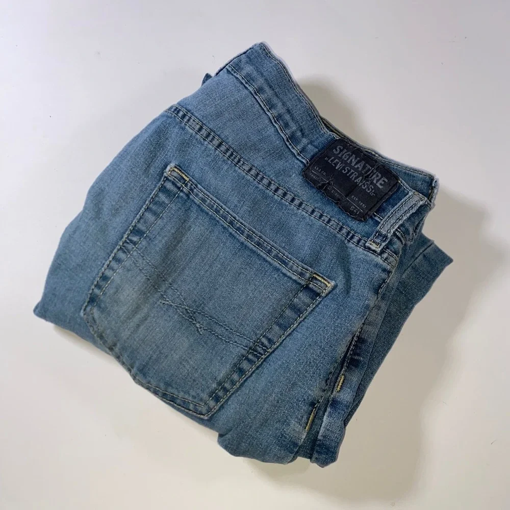 Signature by Levi Strauss Mens 561 Relaxed Straight Leg Blue Jeans 39x31.5